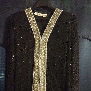 Beaded Jacket, Black, Medium